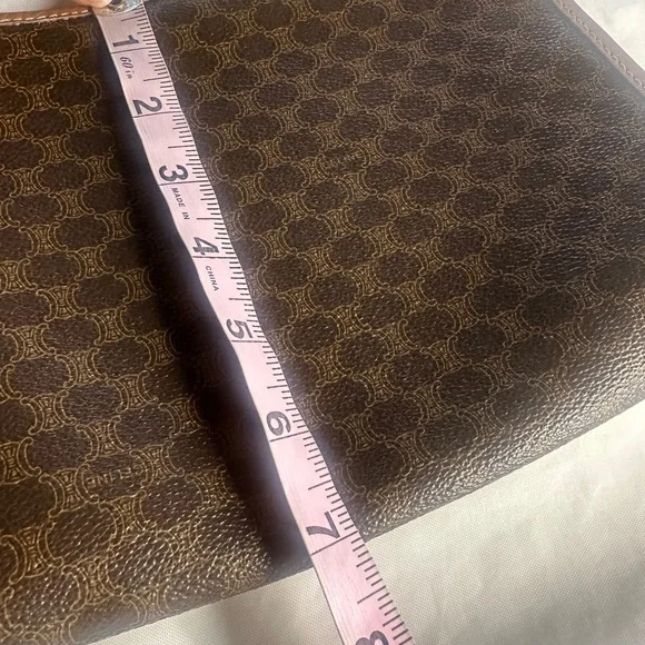 CÉLINE Vintage Macadam Monogram Brown Medium Canvas Pouch Clutch Bag w/COA - Picture 15 of 15